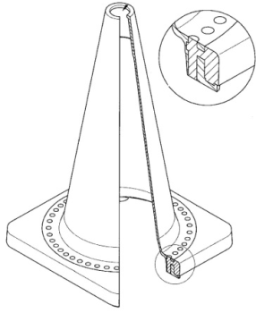 Dopravní kužel 300 mm PVC/REC reflexní